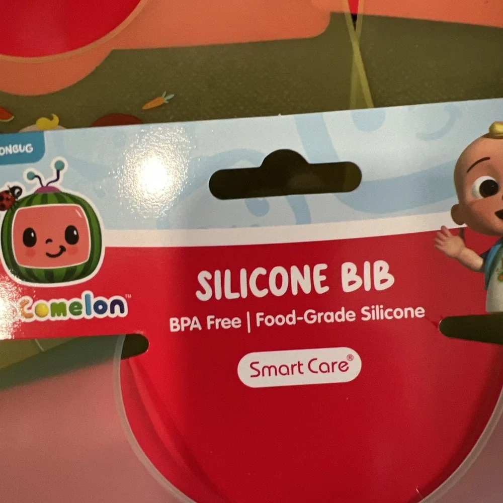 Cocomelon Silicone Bibs for Babies with Adjustable Neck‎ - Durable Baby Silicone